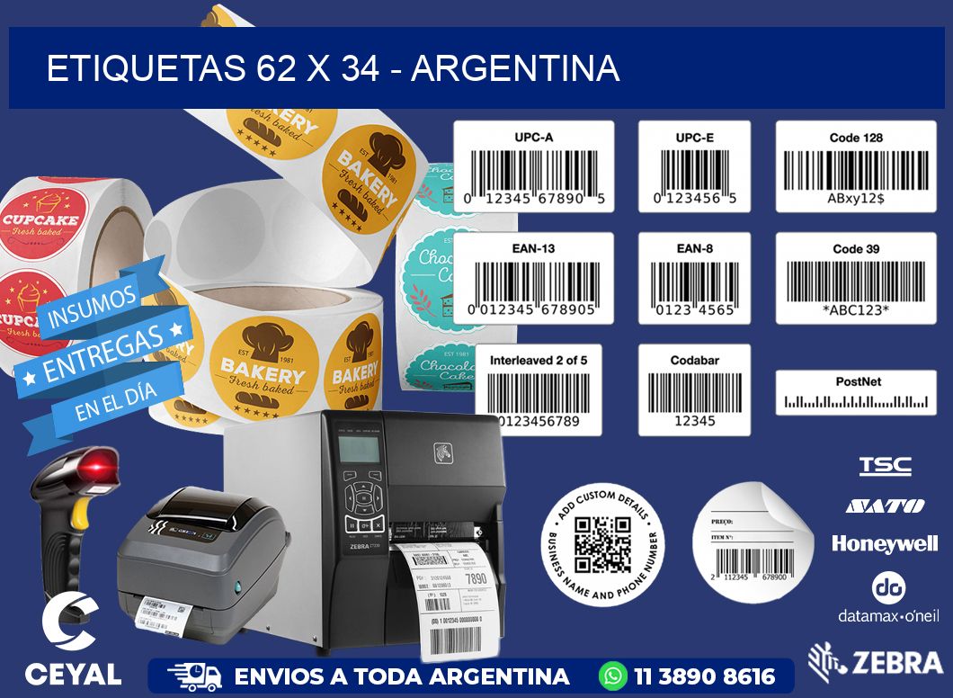 ETIQUETAS 62 x 34 - ARGENTINA