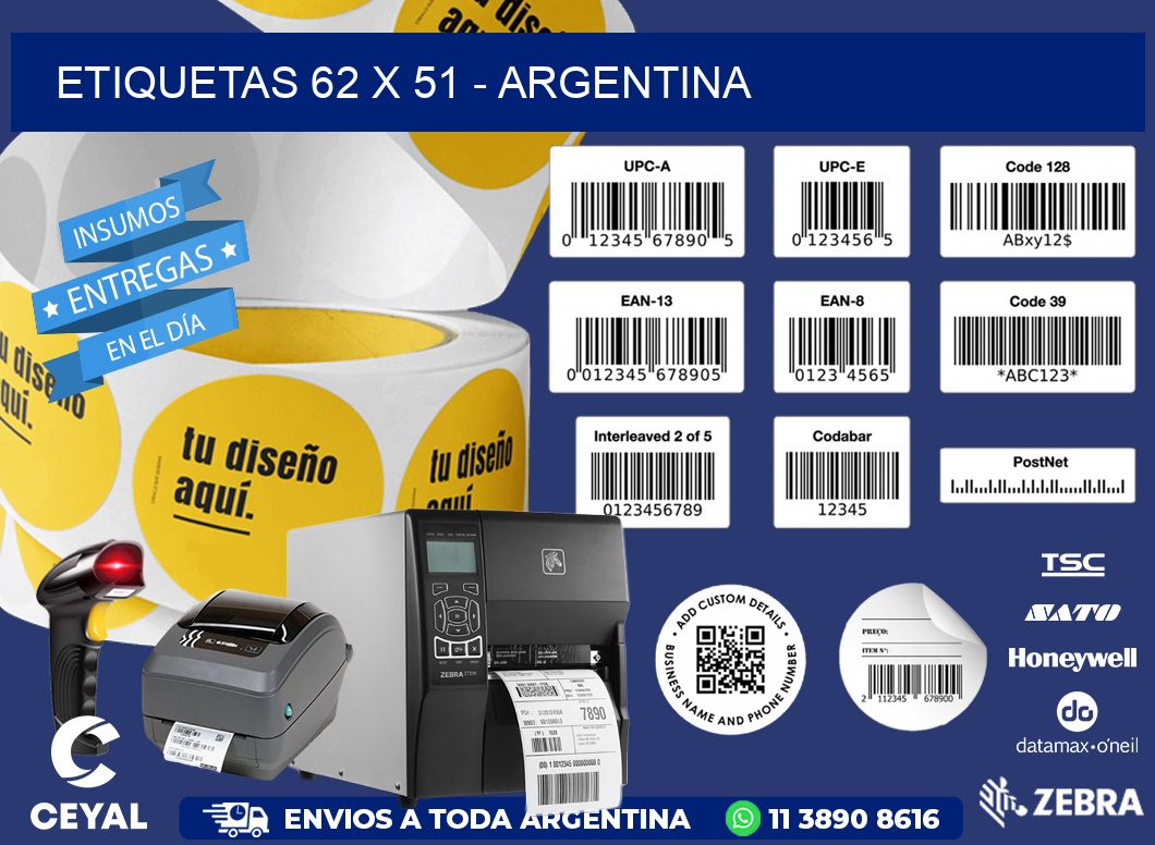 ETIQUETAS 62 x 51 - ARGENTINA