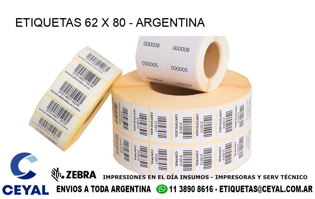 ETIQUETAS 62 x 80 - ARGENTINA