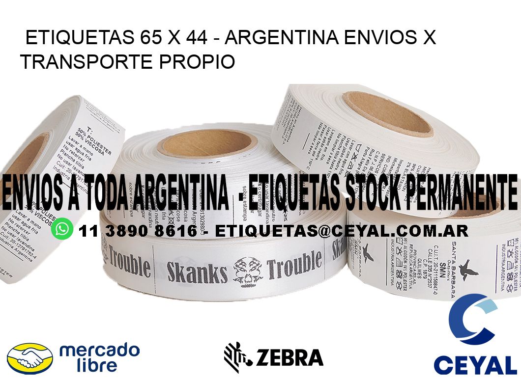 ETIQUETAS 65 x 44 - ARGENTINA ENVIOS X TRANSPORTE PROPIO