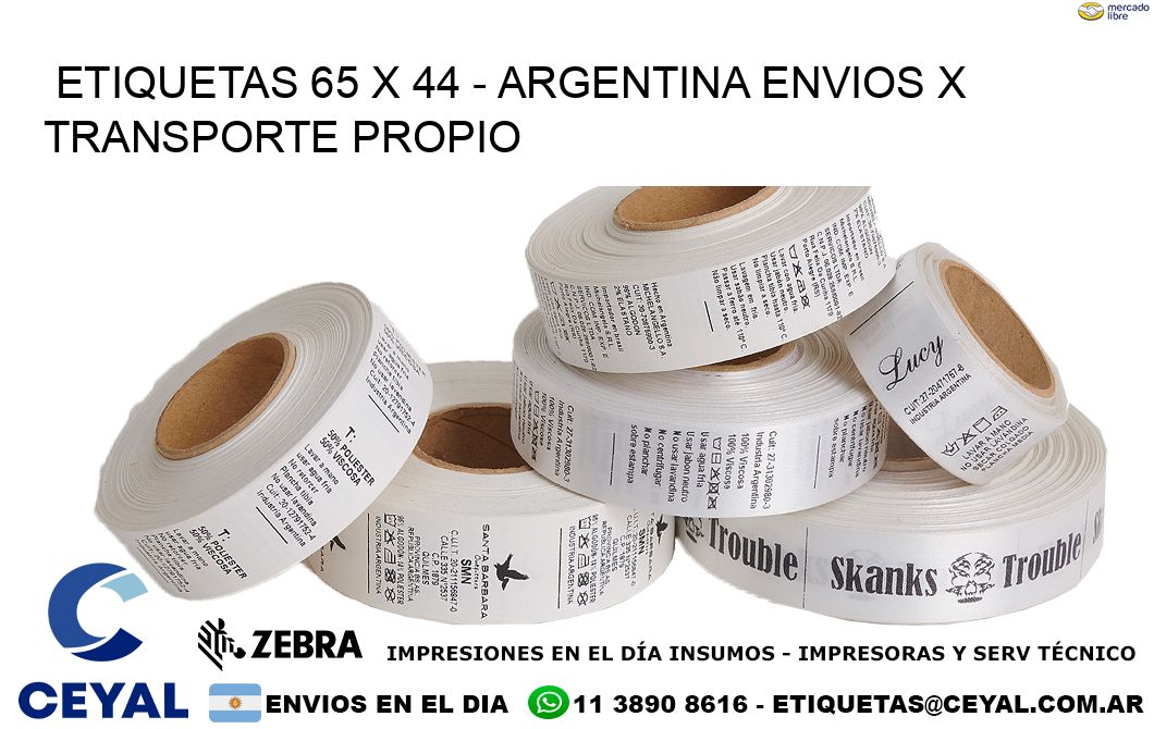 ETIQUETAS 65 x 44 - ARGENTINA ENVIOS X TRANSPORTE PROPIO