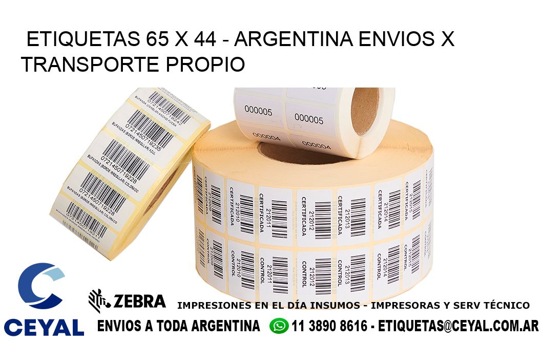 ETIQUETAS 65 x 44 - ARGENTINA ENVIOS X TRANSPORTE PROPIO