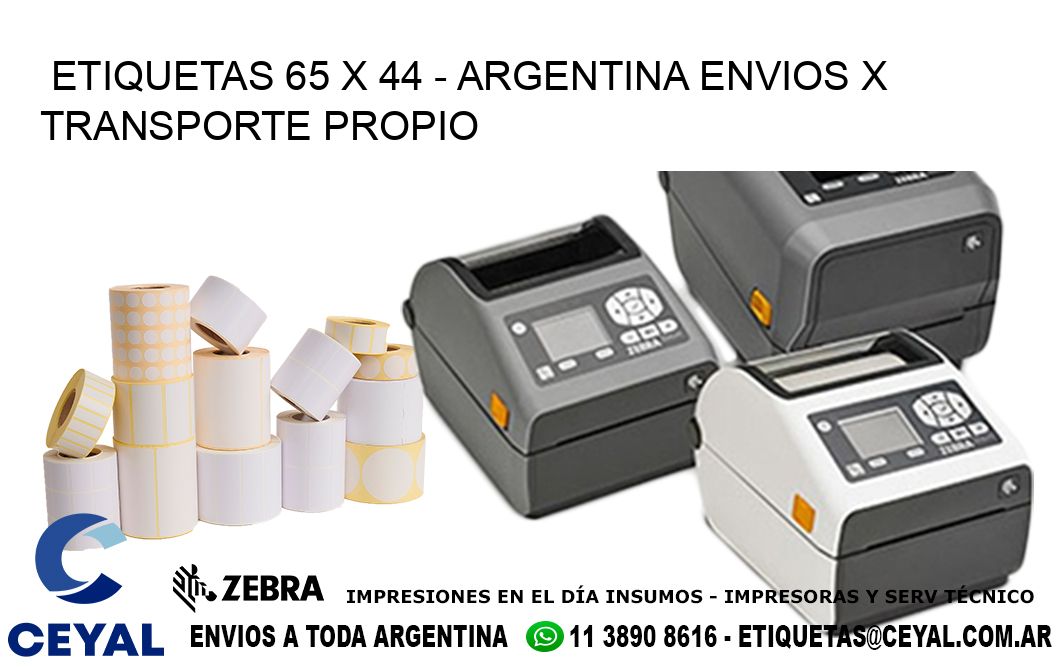 ETIQUETAS 65 x 44 - ARGENTINA ENVIOS X TRANSPORTE PROPIO