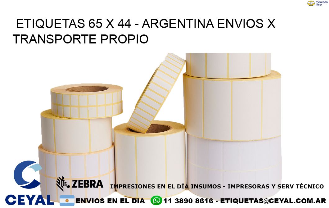 ETIQUETAS 65 x 44 – ARGENTINA ENVIOS X TRANSPORTE PROPIO