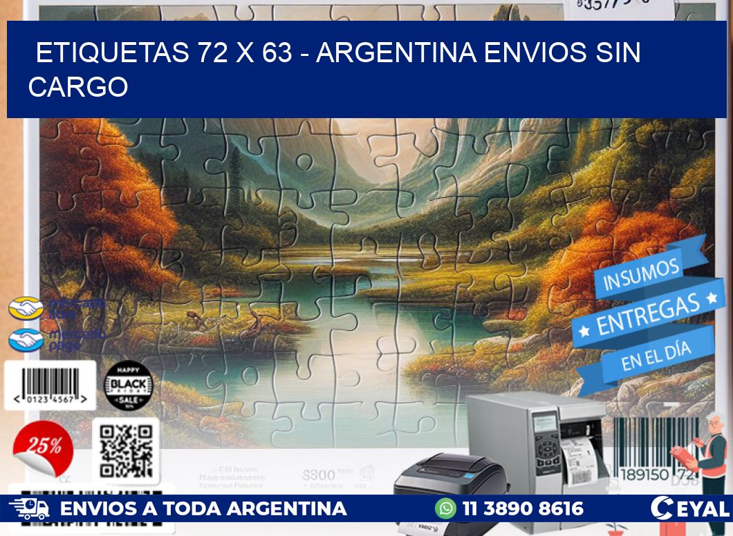 ETIQUETAS 72 x 63 - ARGENTINA ENVIOS SIN CARGO