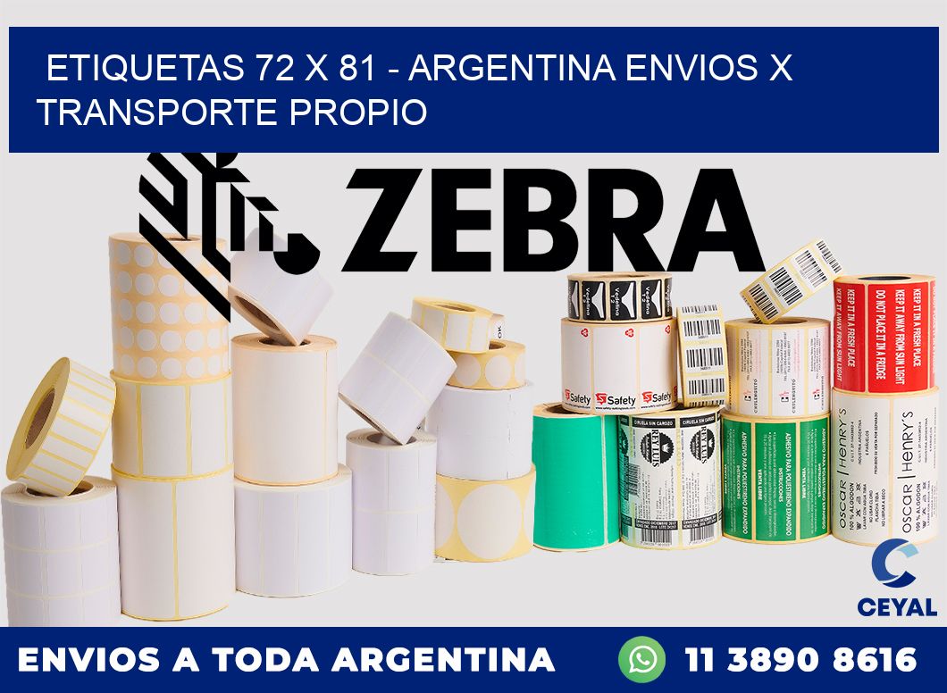 ETIQUETAS 72 x 81 – ARGENTINA ENVIOS X TRANSPORTE PROPIO