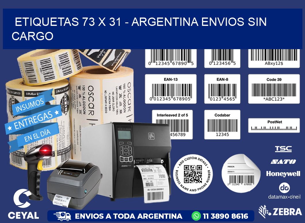 ETIQUETAS 73 x 31 - ARGENTINA ENVIOS SIN CARGO