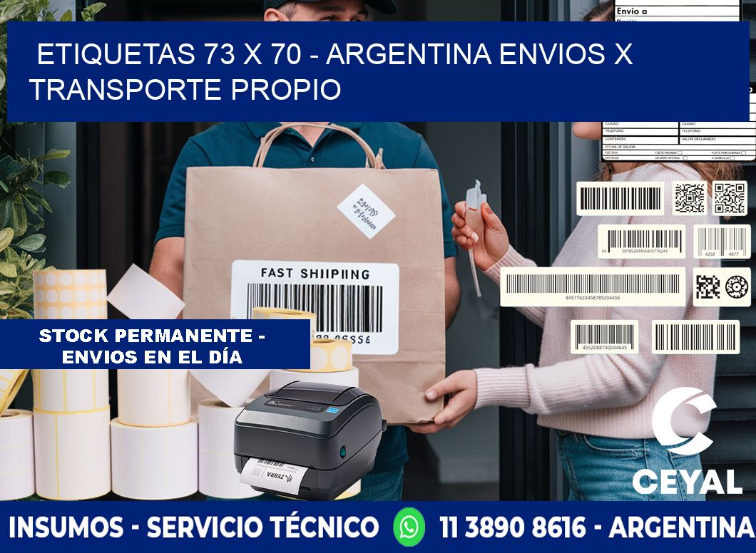 ETIQUETAS 73 x 70 - ARGENTINA ENVIOS X TRANSPORTE PROPIO