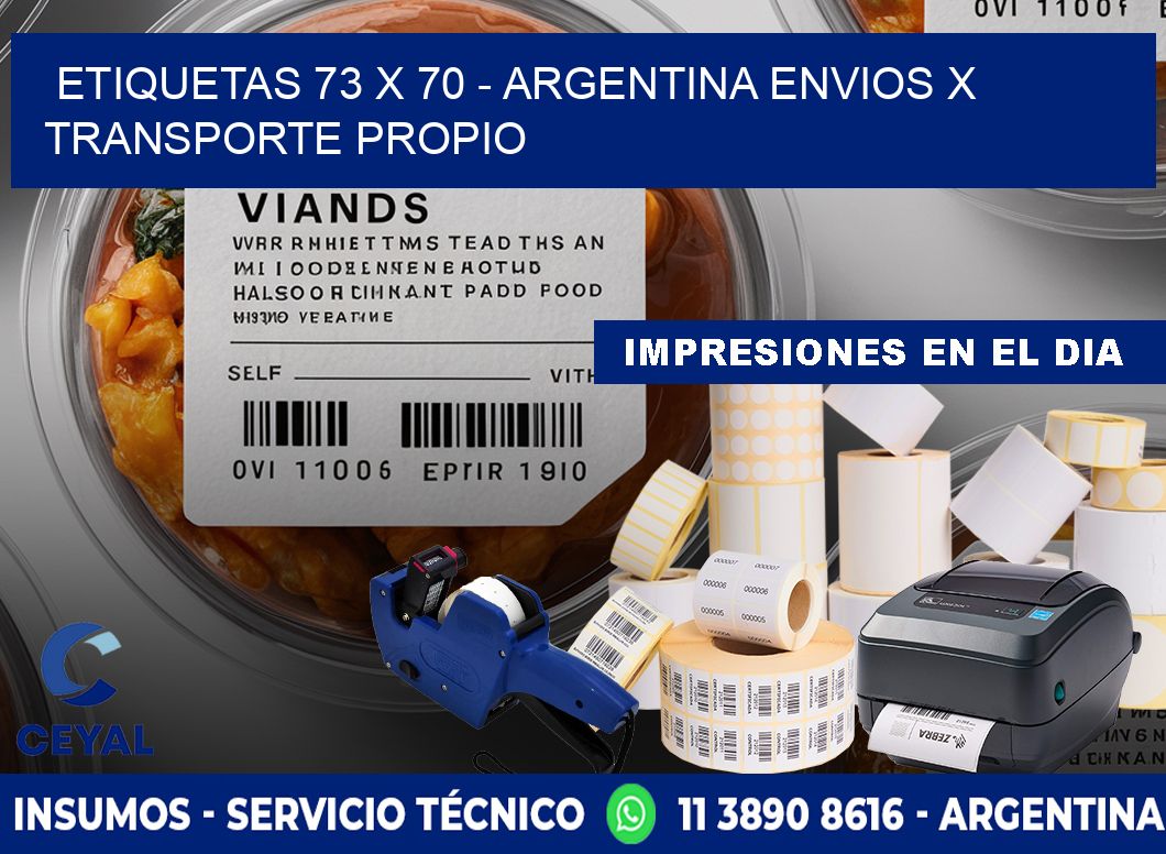 ETIQUETAS 73 x 70 - ARGENTINA ENVIOS X TRANSPORTE PROPIO