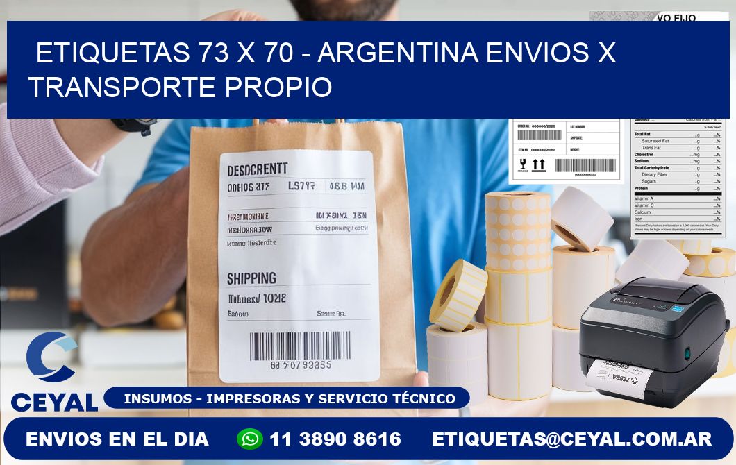 ETIQUETAS 73 x 70 - ARGENTINA ENVIOS X TRANSPORTE PROPIO