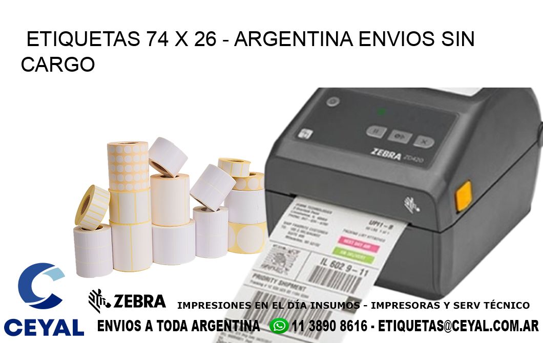 ETIQUETAS 74 x 26 - ARGENTINA ENVIOS SIN CARGO