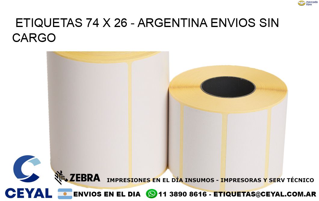 ETIQUETAS 74 x 26 – ARGENTINA ENVIOS SIN CARGO