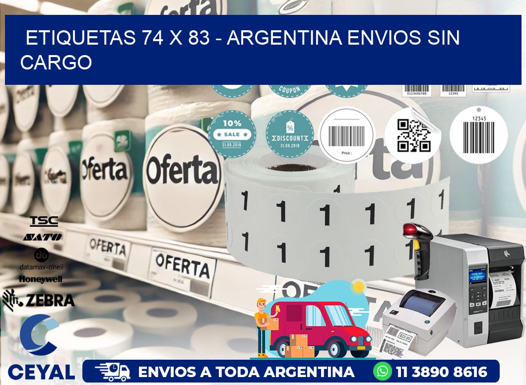 ETIQUETAS 74 x 83 - ARGENTINA ENVIOS SIN CARGO