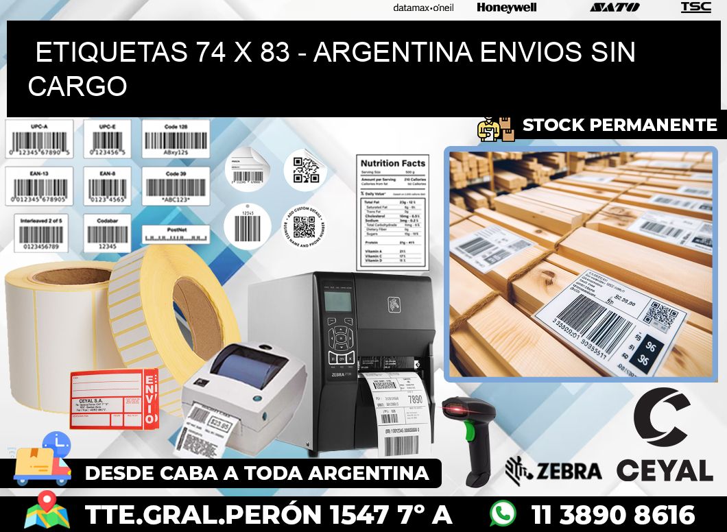 ETIQUETAS 74 x 83 – ARGENTINA ENVIOS SIN CARGO