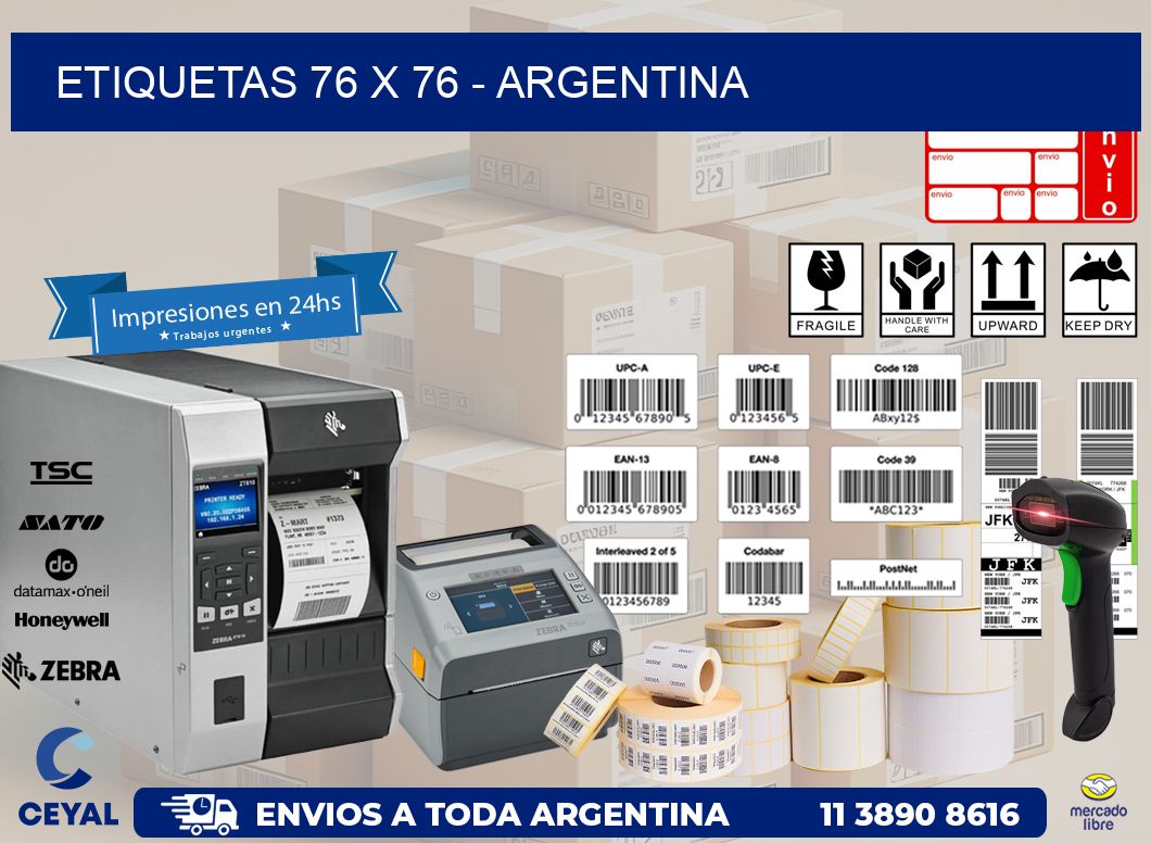 ETIQUETAS 76 x 76 - ARGENTINA