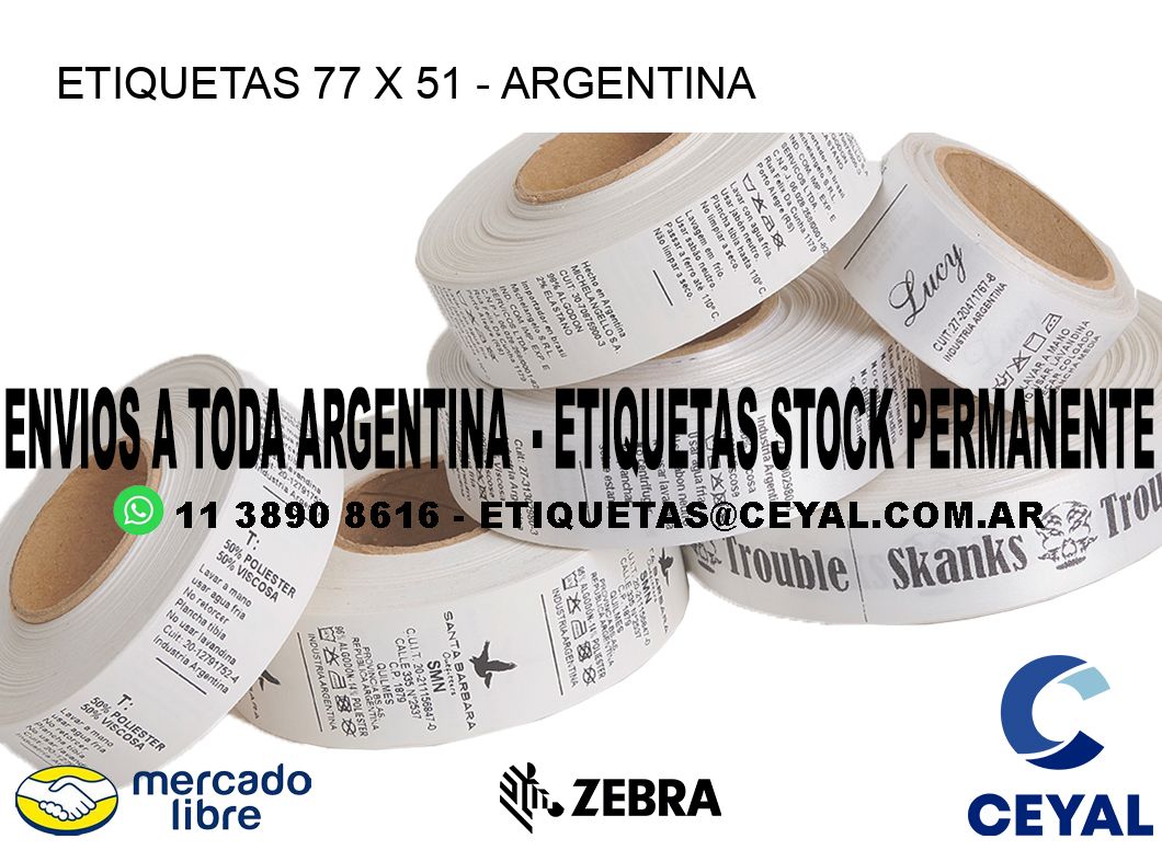 ETIQUETAS 77 x 51 - ARGENTINA