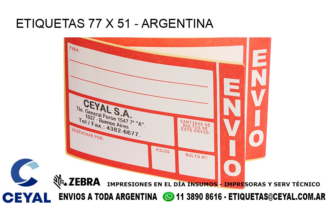 ETIQUETAS 77 x 51 - ARGENTINA