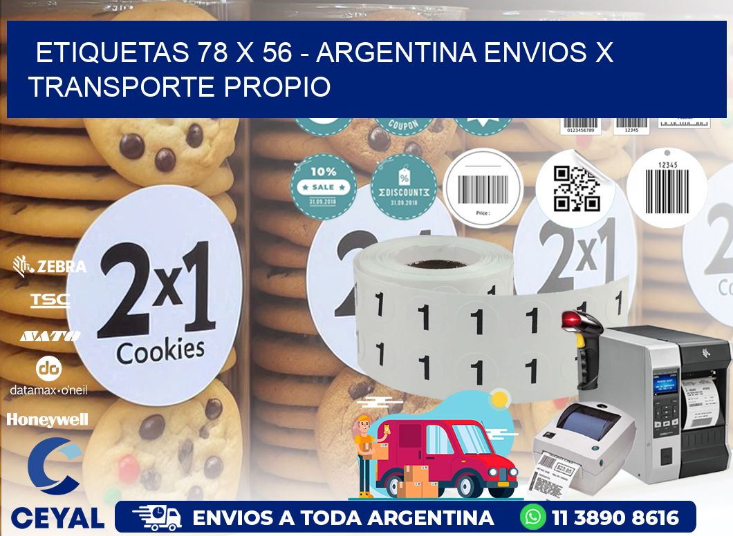 ETIQUETAS 78 x 56 - ARGENTINA ENVIOS X TRANSPORTE PROPIO