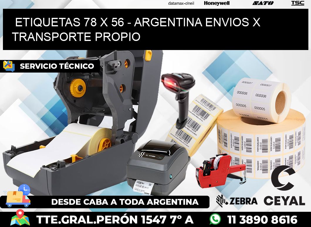 ETIQUETAS 78 x 56 - ARGENTINA ENVIOS X TRANSPORTE PROPIO