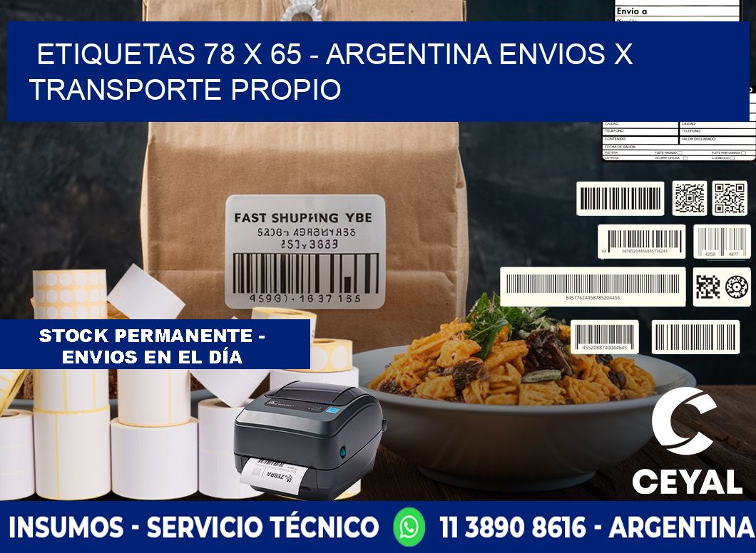 ETIQUETAS 78 x 65 - ARGENTINA ENVIOS X TRANSPORTE PROPIO