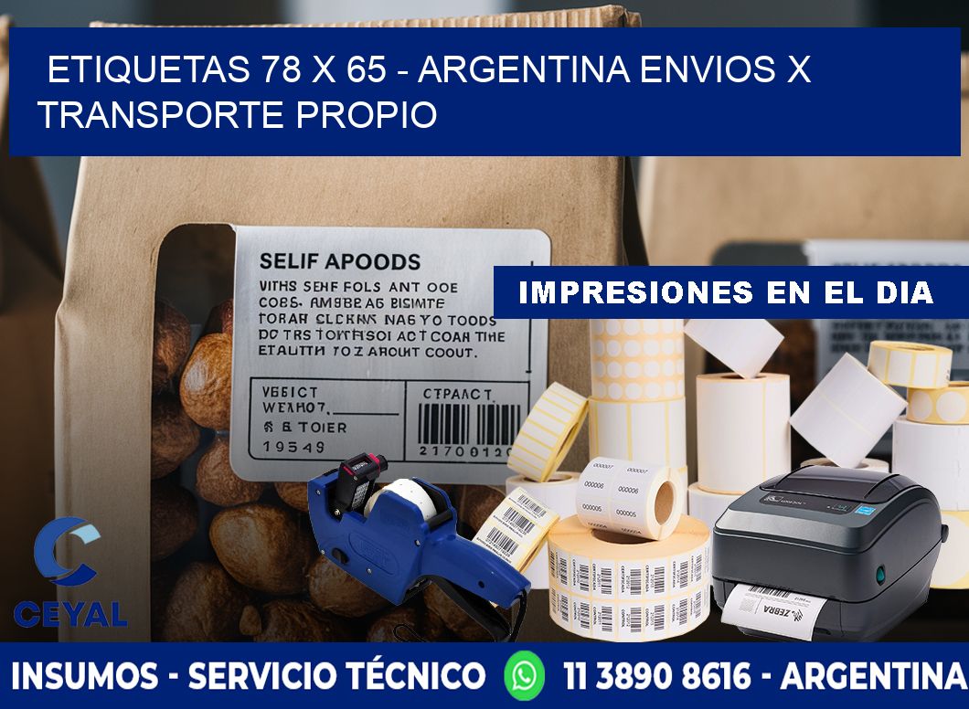 ETIQUETAS 78 x 65 - ARGENTINA ENVIOS X TRANSPORTE PROPIO