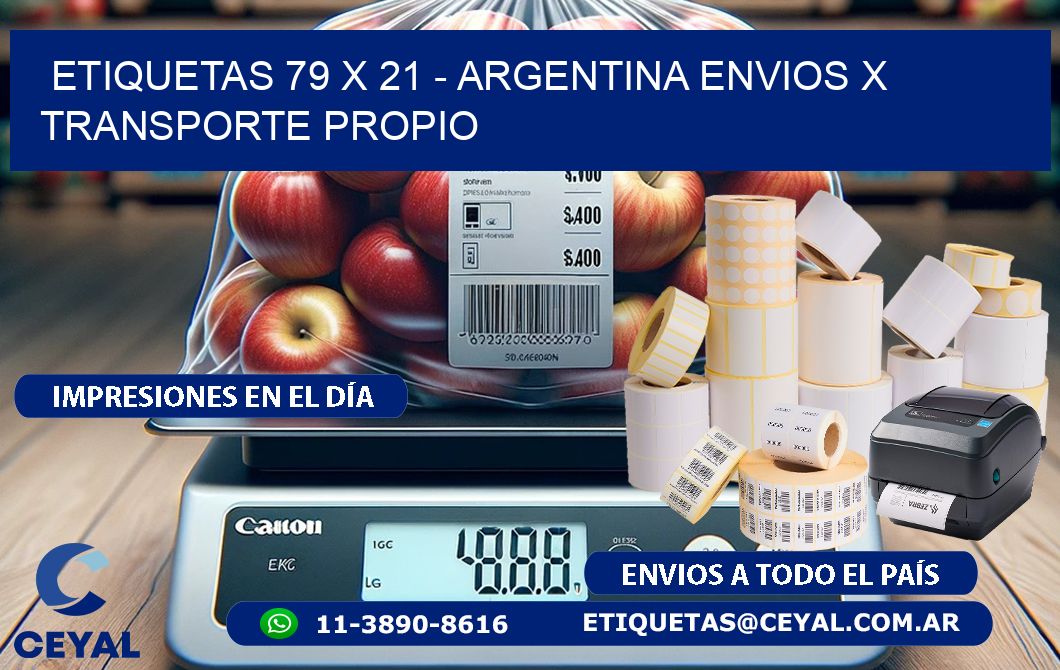 ETIQUETAS 79 x 21 - ARGENTINA ENVIOS X TRANSPORTE PROPIO