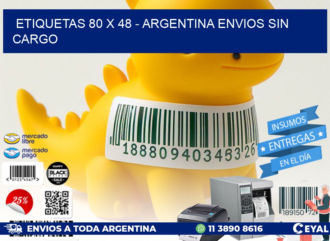 ETIQUETAS 80 x 48 – ARGENTINA ENVIOS SIN CARGO