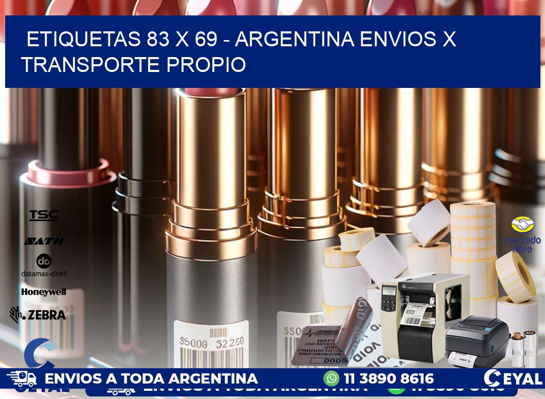 ETIQUETAS 83 x 69 – ARGENTINA ENVIOS X TRANSPORTE PROPIO