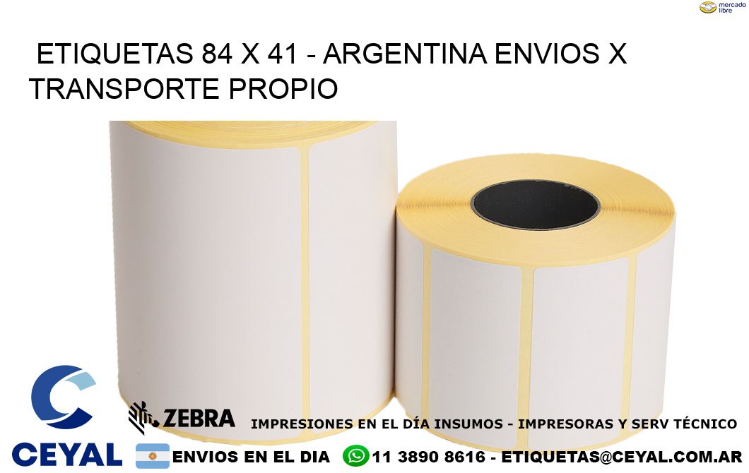 ETIQUETAS 84 x 41 – ARGENTINA ENVIOS X TRANSPORTE PROPIO