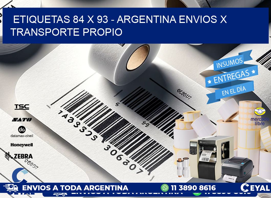 ETIQUETAS 84 x 93 - ARGENTINA ENVIOS X TRANSPORTE PROPIO