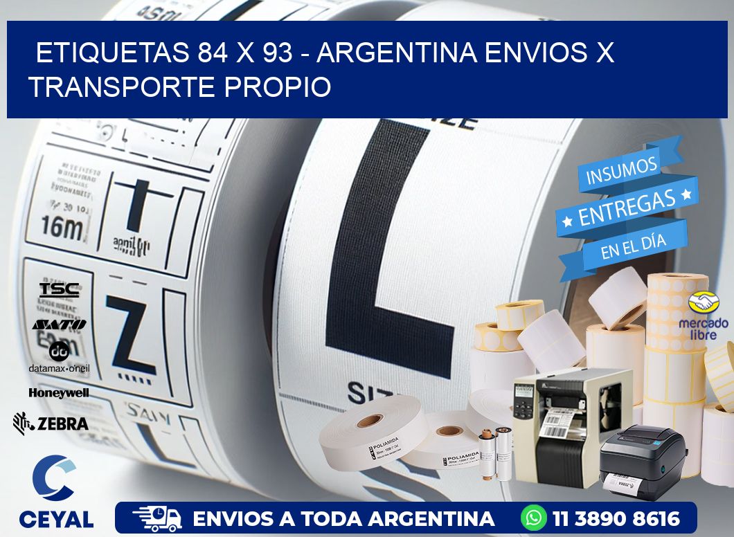 ETIQUETAS 84 x 93 - ARGENTINA ENVIOS X TRANSPORTE PROPIO