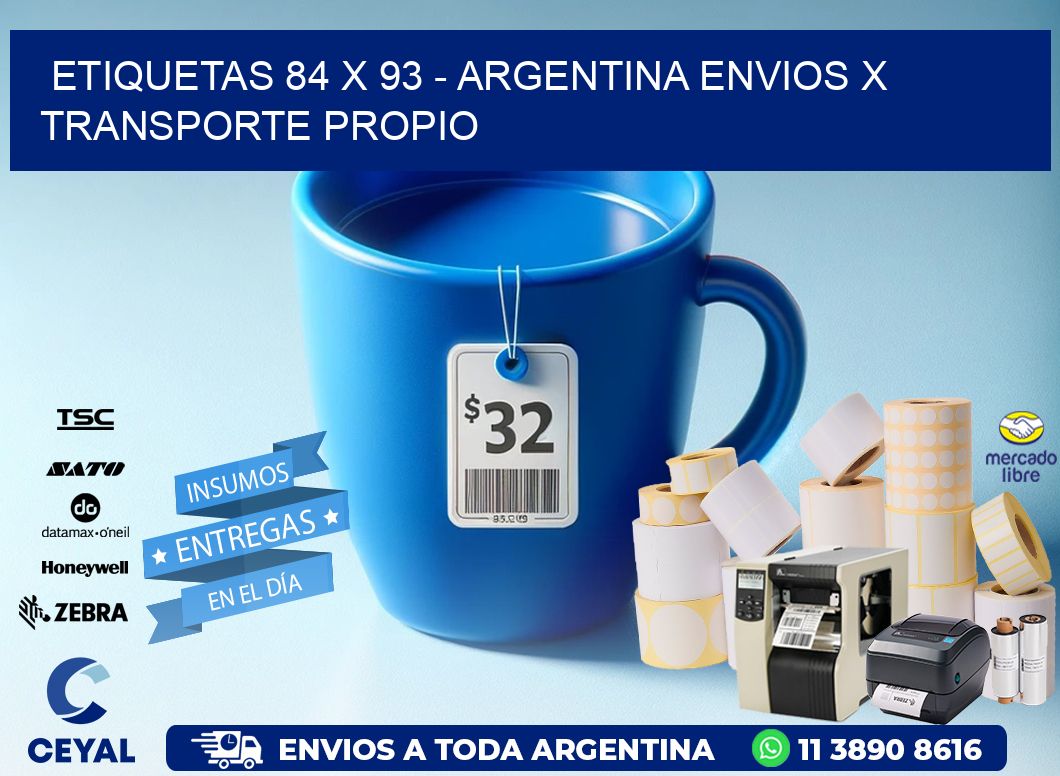 ETIQUETAS 84 x 93 - ARGENTINA ENVIOS X TRANSPORTE PROPIO