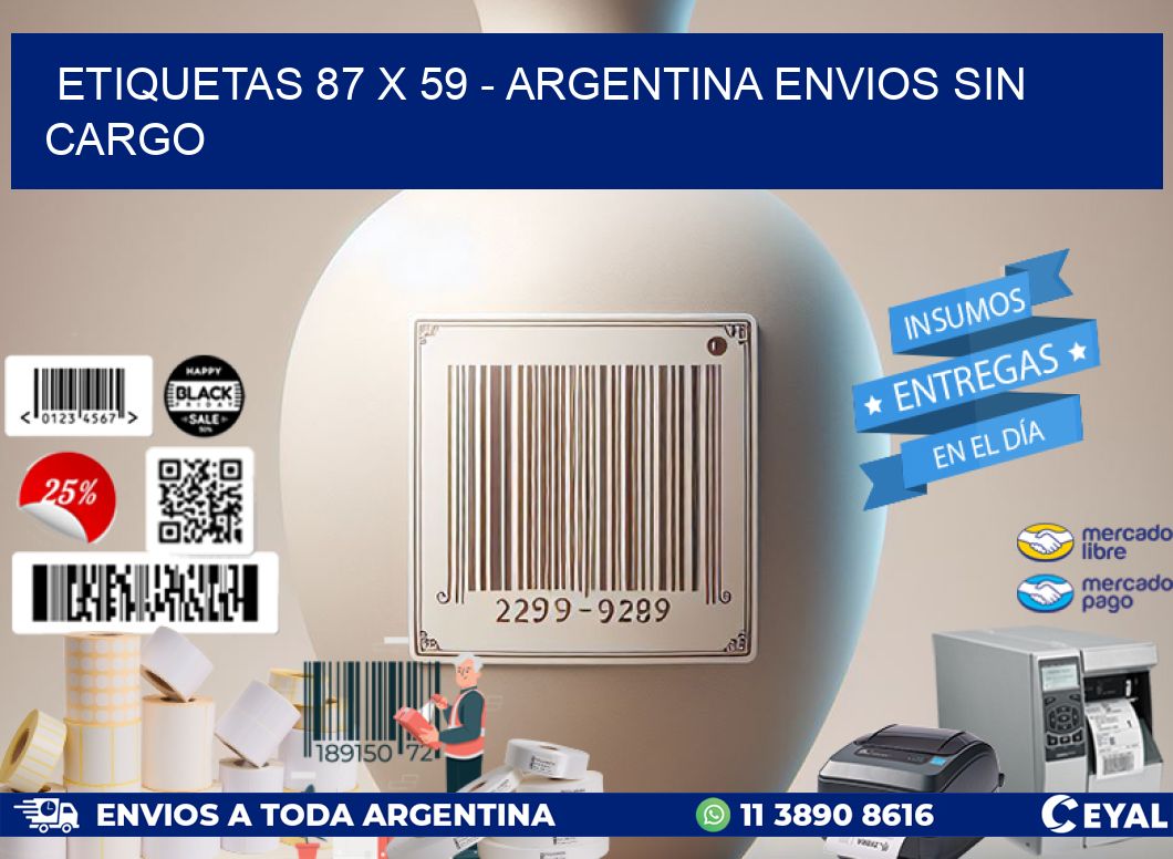 ETIQUETAS 87 x 59 - ARGENTINA ENVIOS SIN CARGO