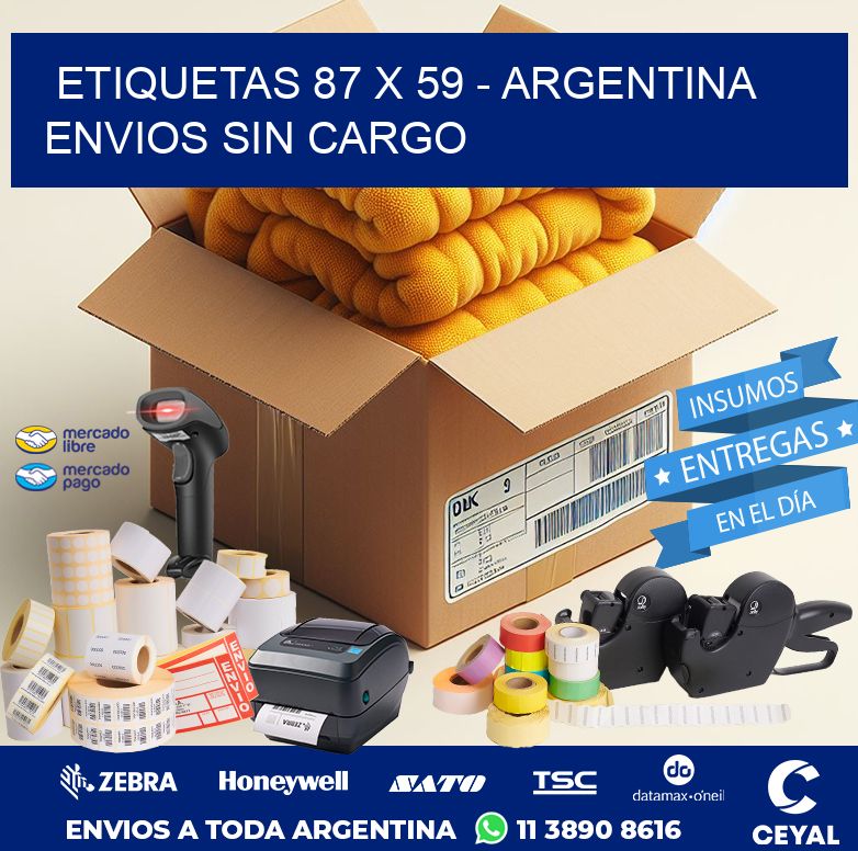 ETIQUETAS 87 x 59 - ARGENTINA ENVIOS SIN CARGO