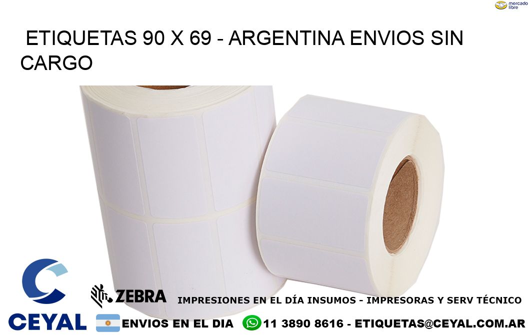 ETIQUETAS 90 x 69 - ARGENTINA ENVIOS SIN CARGO