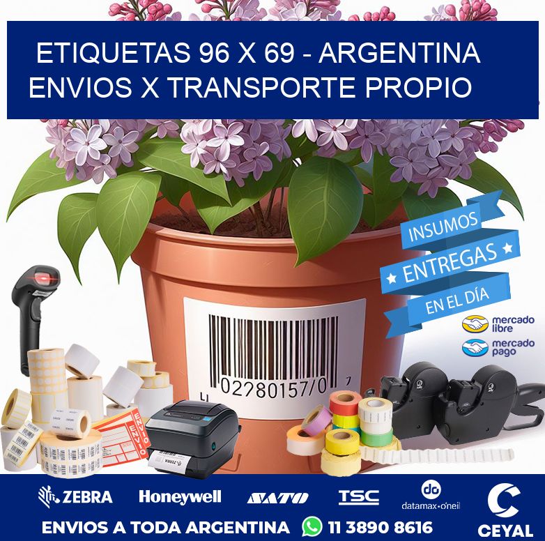 ETIQUETAS 96 x 69 - ARGENTINA ENVIOS X TRANSPORTE PROPIO