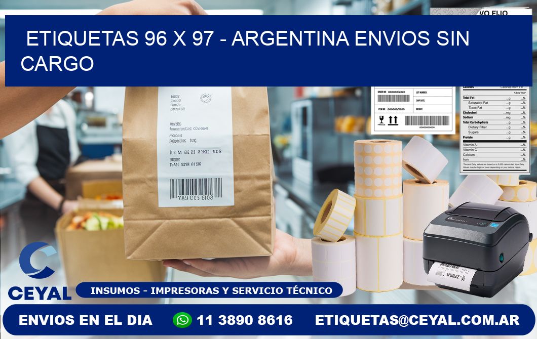 ETIQUETAS 96 x 97 - ARGENTINA ENVIOS SIN CARGO