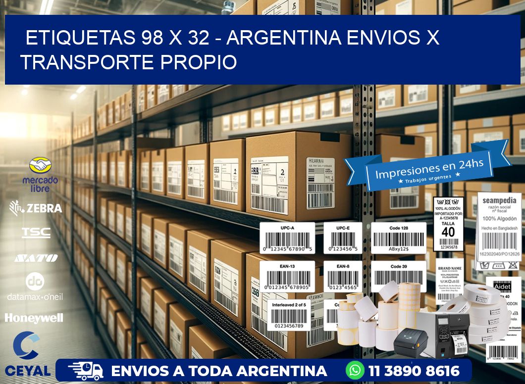 ETIQUETAS 98 x 32 – ARGENTINA ENVIOS X TRANSPORTE PROPIO