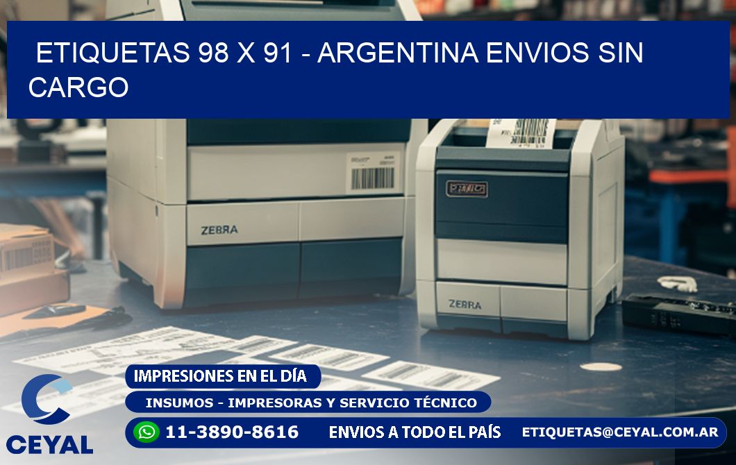 ETIQUETAS 98 x 91 - ARGENTINA ENVIOS SIN CARGO