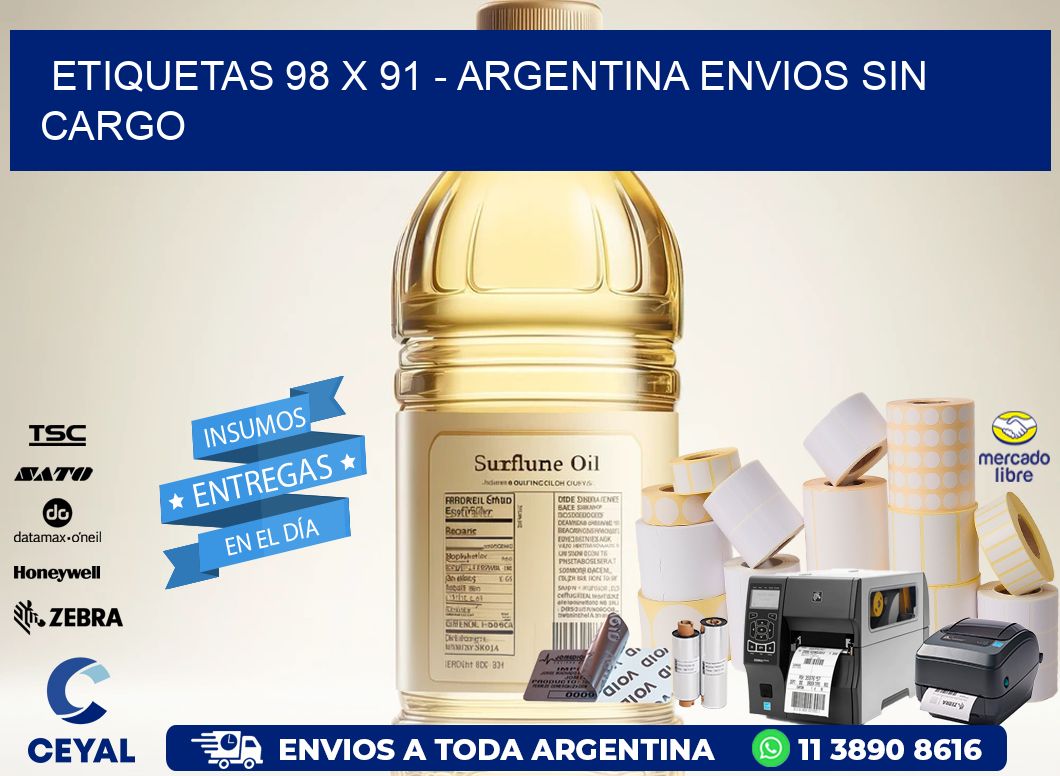 ETIQUETAS 98 x 91 - ARGENTINA ENVIOS SIN CARGO