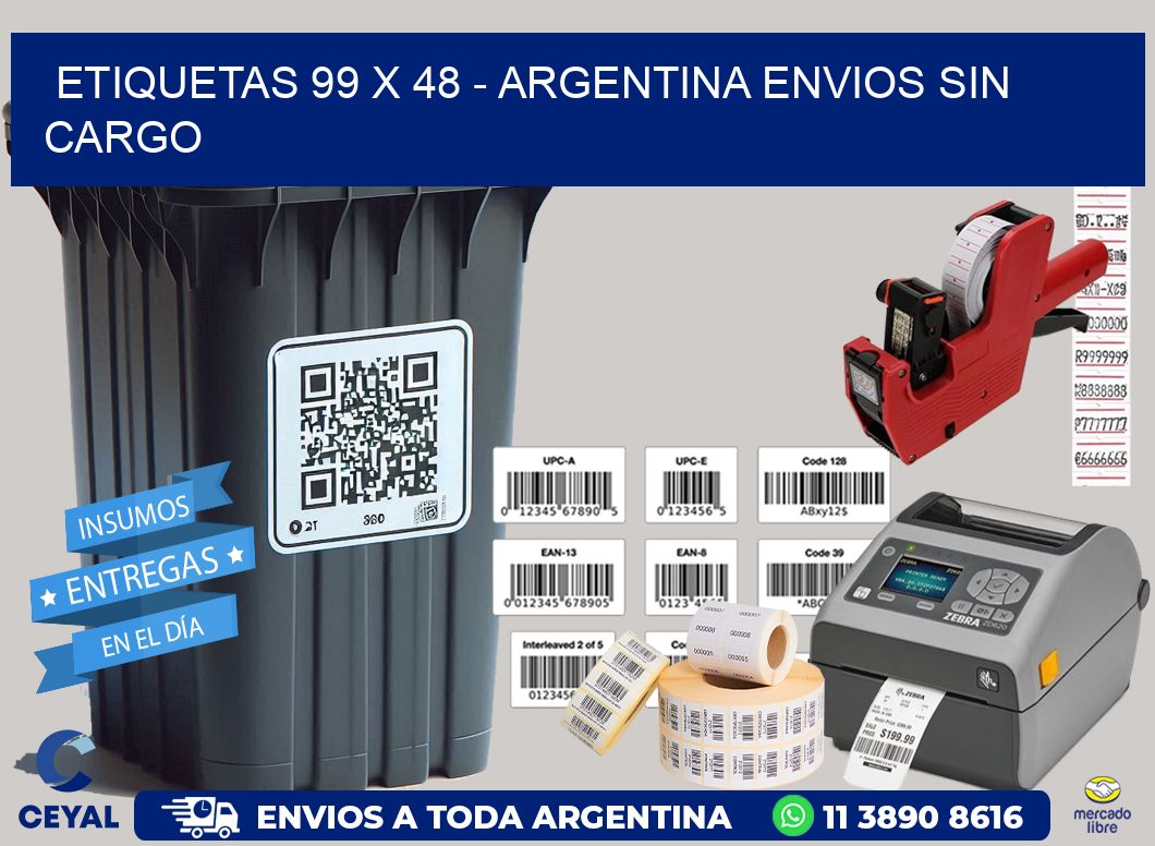 ETIQUETAS 99 x 48 – ARGENTINA ENVIOS SIN CARGO