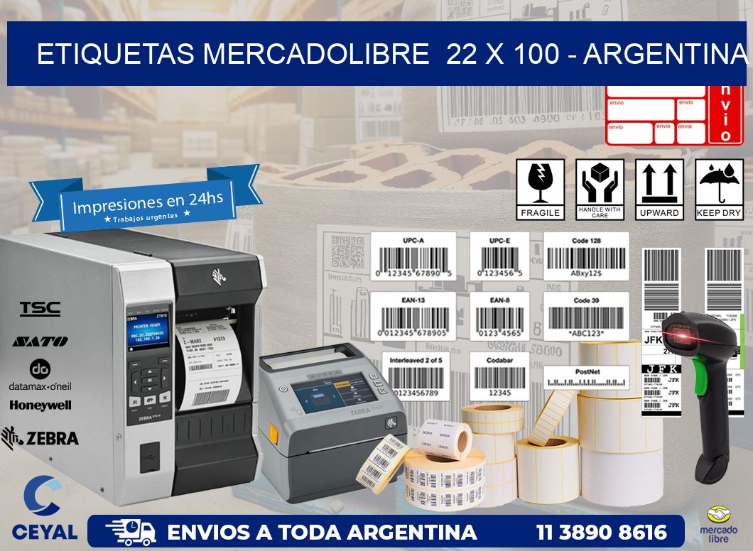 ETIQUETAS MERCADOLIBRE  22 x 100 – ARGENTINA