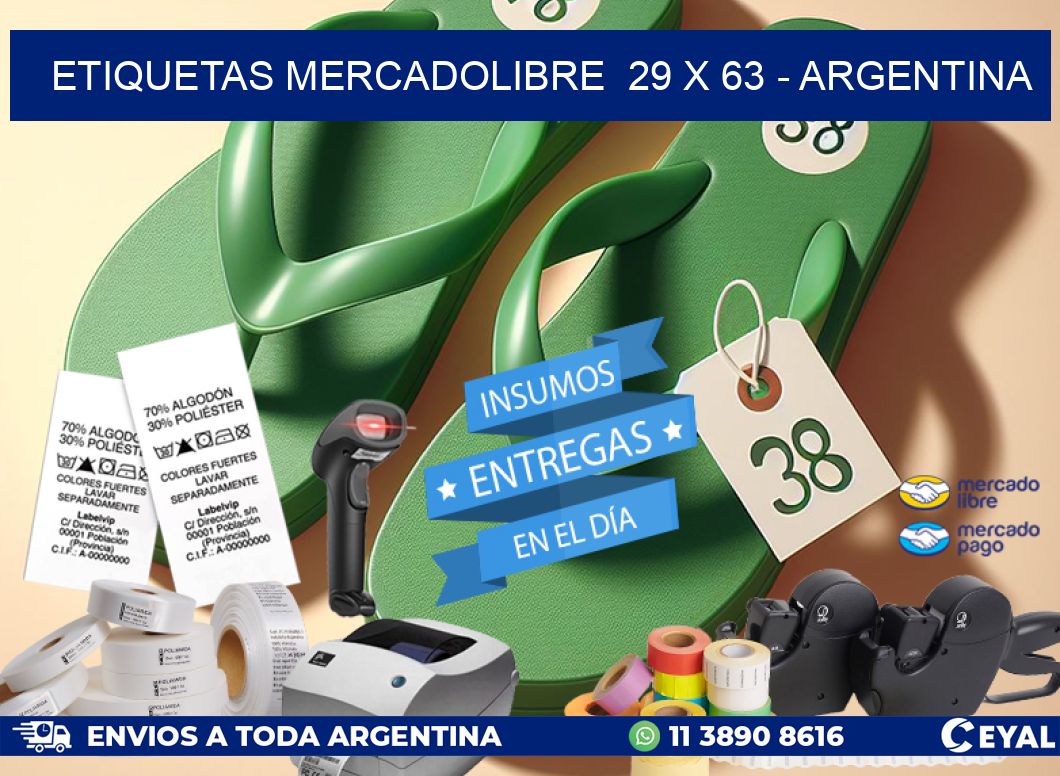 ETIQUETAS MERCADOLIBRE  29 x 63 – ARGENTINA