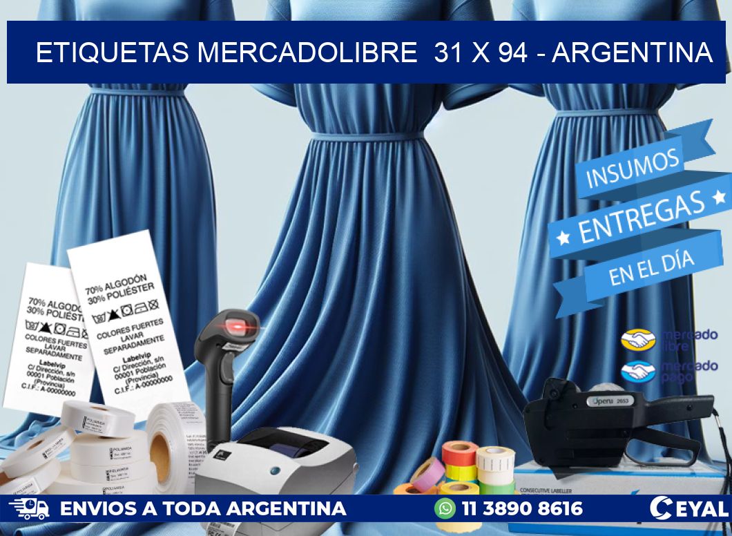 ETIQUETAS MERCADOLIBRE  31 x 94 – ARGENTINA