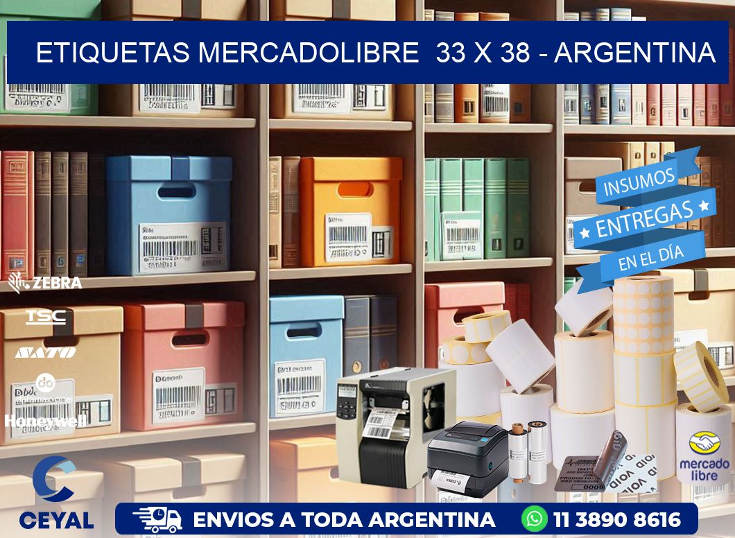 ETIQUETAS MERCADOLIBRE  33 x 38 - ARGENTINA