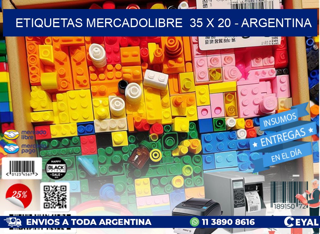 ETIQUETAS MERCADOLIBRE  35 x 20 - ARGENTINA