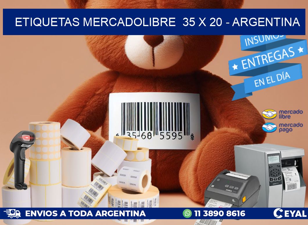 ETIQUETAS MERCADOLIBRE  35 x 20 - ARGENTINA