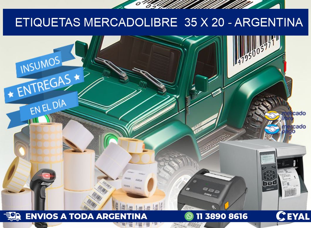 ETIQUETAS MERCADOLIBRE  35 x 20 – ARGENTINA