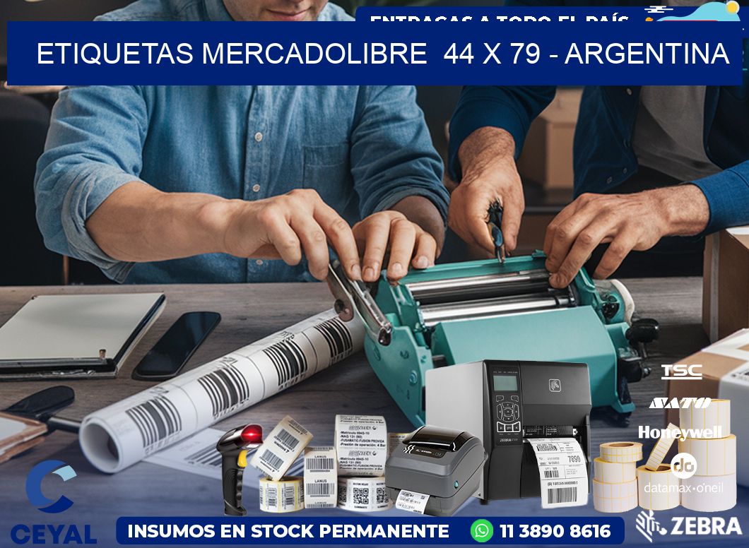 ETIQUETAS MERCADOLIBRE  44 x 79 - ARGENTINA