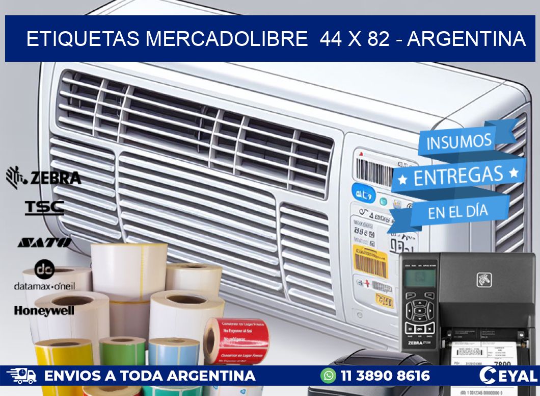 ETIQUETAS MERCADOLIBRE  44 x 82 - ARGENTINA